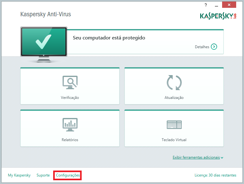 Configurações do Kaspersky