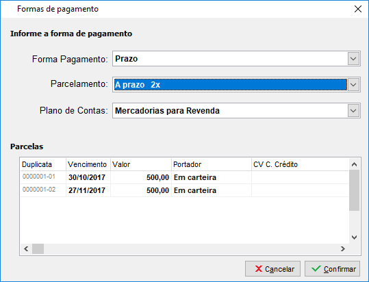 Forma de pagamento da NFS-e