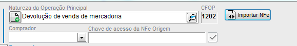 Botão Importar NFe na tela da nota fiscal de compra Botão Importar NFe