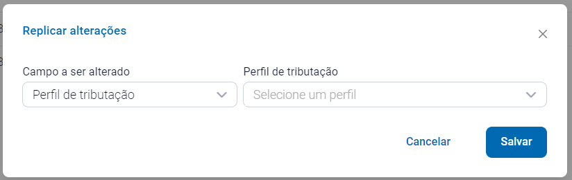 Replicar Alterações com Perfil de Tributação