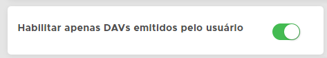 Opção para exibir os DAVs do usuário logado