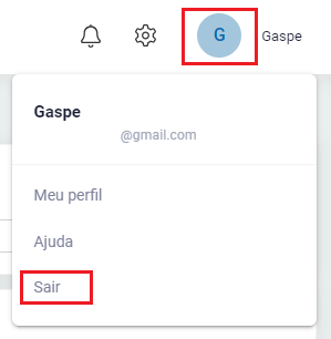Opção sair