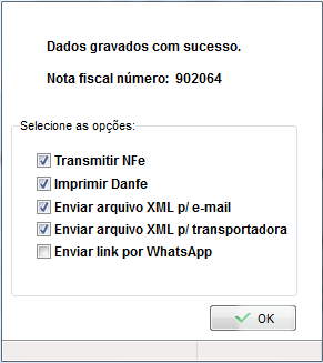 Transmitir, imprimir DANFe e enviar XML
