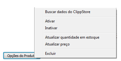 Opções do Produto no SkyHub