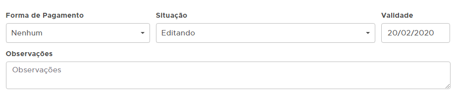 Informações adicionais do orçamento