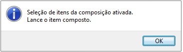 Tela de composição do item
