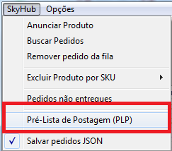 Menu SkyHub PLP