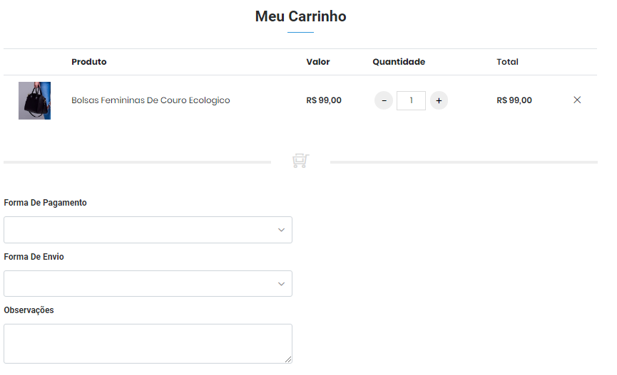 Carrinho do Ecommerce